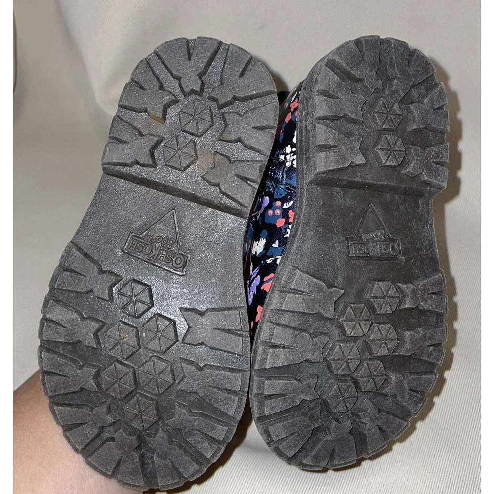 OshKosh‎ Kids Size 5 Ankle Boots Navy Blue Floral Raquel Side Zip Booties